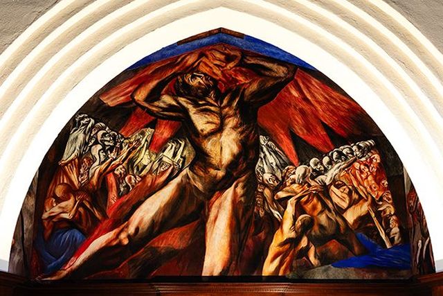 Painting by José Clemente Orozco depicting social and political themes.